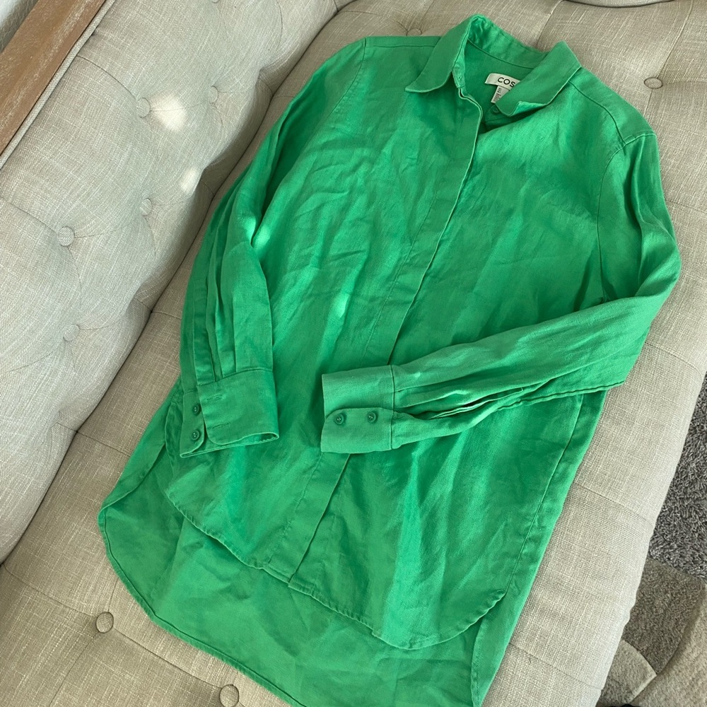 Cos 100% Linen Button Down Top - image 2